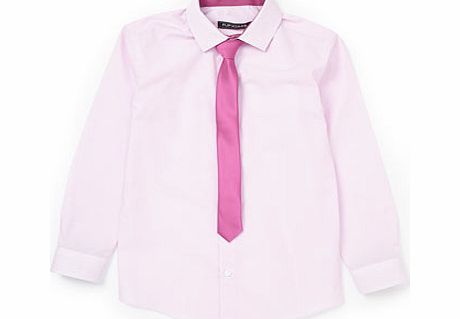 Boys Pink Dobby Shirt  Tie Set, pink 2054970528