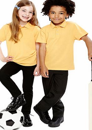 Bhs Boys Unisex Yellow 3 Pack School Polo Shirts,