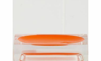 Bright orange square resin soap dish, bright