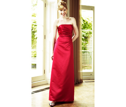 Celia red side wrap dress