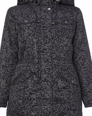 Bhs Charcoal Animal Printed Parka, charcoal 9853540143