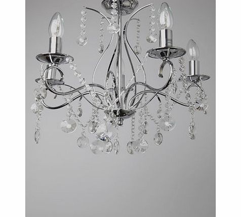 Bhs Chrome Connie 5 light Chandelier, chrome