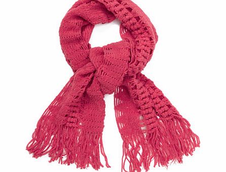 Coral Open Crochet Scarf, coral 6603583814