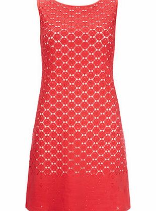 Bhs Coral Petite Crochet Dress, coral 12025083641
