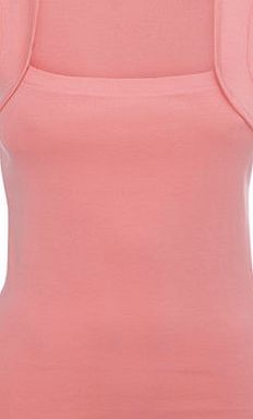 Bhs Coral Square Neck Vest, coral 2424003641