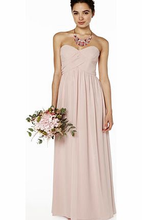Bhs Darcy Ballet Pink Long Bridesmaid Dress, pale