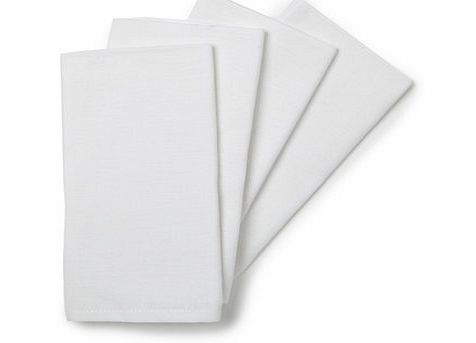 Bhs Essentials set of 4 white napkins, white