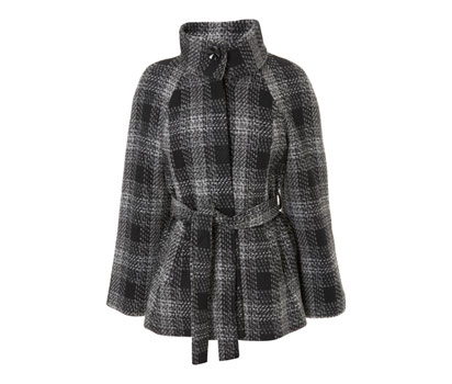 bhs Flare sleeve roll collar belted coat