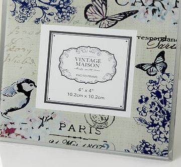 Bhs Floral Print Photo Frame 4``x4``, multi