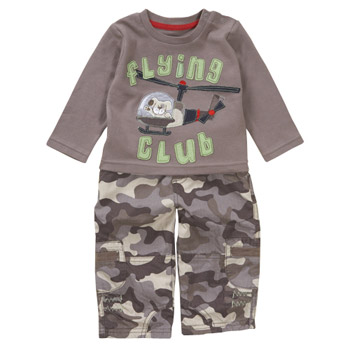 bhs Flying club top and camo trouser set