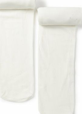 Bhs Girls 2 Pack Ivory Occasion Tights, ivory