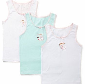 Girls 3 Pack Millie Vests, white/multi 1495867550