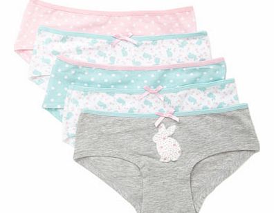 Girls 5 Pack Cute Bunny Shorties, multi 1491529530