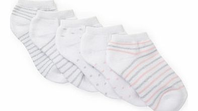 Bhs Girls 5 Pack Girls White Trainer Liners,