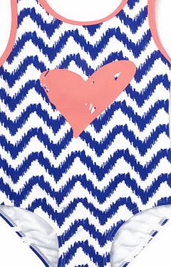 Bhs Girls Blue Chevron Heart Swimsuit, blue 9268761483