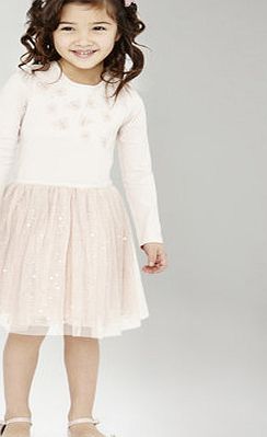 Bhs Girls Blushed Pink Butterfly Jersey Tutu Dress,