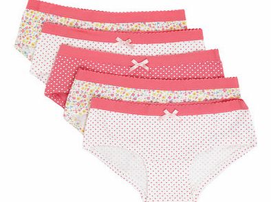 Girls Girls 5 Pack Ditsy Floral Briefs, multi