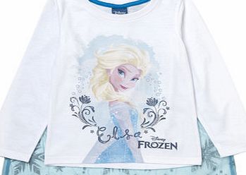 Bhs Girls Girls Disney Frozen Cape Long Sleeved Top,