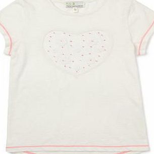 Bhs Girls Girls White Embroidered Heart Top, white