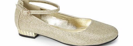 Bhs Girls Gold Cross Hatch Mini Heels, gold 1119996982