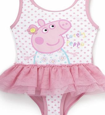 Bhs Girls Pink Peppa Pig Tutu Swimsuit, pink