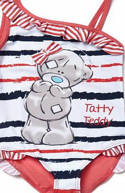 Bhs Girls Tatty Teddy Striped Swimsuit, navy/white