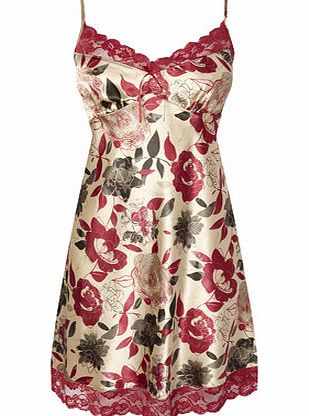 Bhs Gold Floral Strappy Satin Chemise, gold 730536982