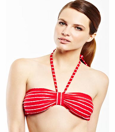 Great Value Stripe Printed Bandeau Bikini Top,