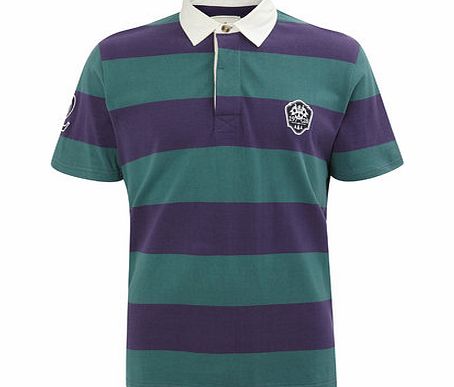 Green Block Stripe Rugby Shirt, Green BR52P24FGRN
