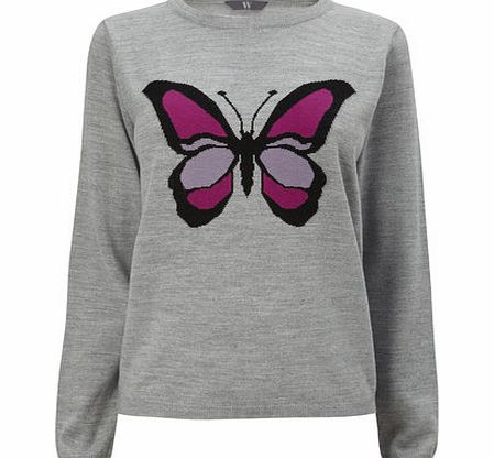 Bhs Grey Butterfly Jumper, grey marl 588343941