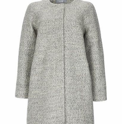 Bhs Grey Collarless Coat, grey 12034630870