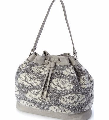 Grey Knitted Duffle Bag, grey 3125730870