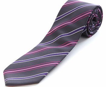 Grey Stripe Tie, Grey BR66D30EGRY