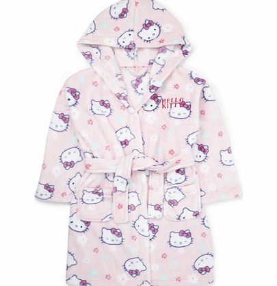 Hello Kitty Girls Pink Dressing Gown, pale pink