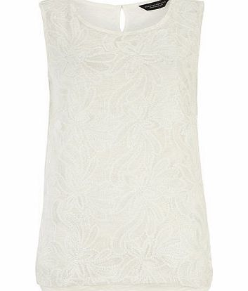Bhs Ivory Sequin Front Shell Top, white 19128870306
