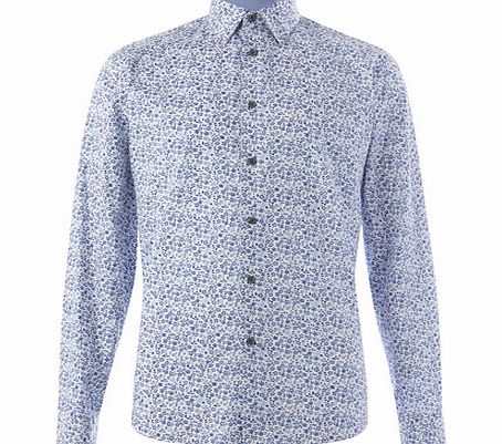 Jack Reid Marylebone Floral Print Shirt, Blue