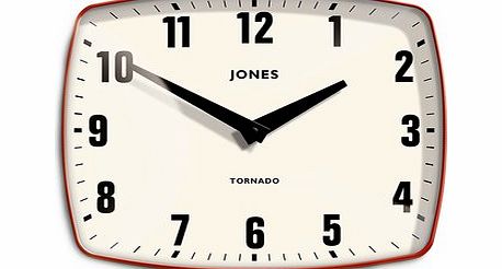 Bhs Jones Red Retro Tornado Wall Clock, red