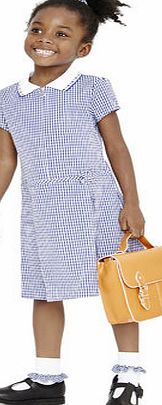 Bhs Junior Girls Navy Zipped Gingham School Dress,