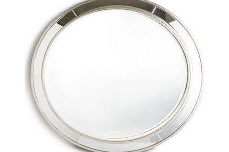 Bhs Large round champagne border mirror 106cm, clear