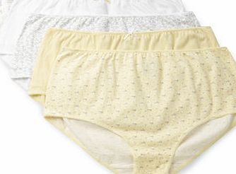 Bhs Lemon and Soft Grey Floral Print 5 Pack Full