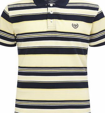Bhs Lemon Varied Stripe Polo Shirt, YELLOW BR52P46GYLW