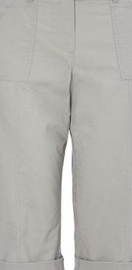 Bhs Light Grey Belted Cotton Crop, light grey