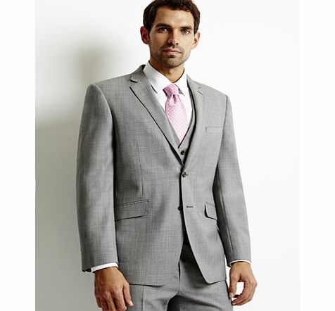 Light Grey Tailored Fit Suit Jacket, Grey