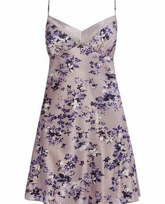 Bhs Lilac Crystal Champagne Printed Short Chemise,