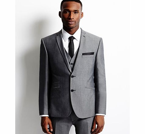 Limehaus Grey Two Tone Suit Jacket, Grey