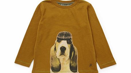 Bhs Long Sleeved Dog Graphic Top, burnt orange