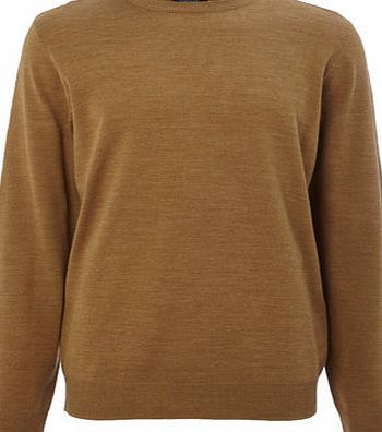 Bhs Mens 2`` Longer Brown Supersoft Crew Neck