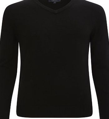 Bhs Mens 2`` Longer Supersoft Black V-Neck Jumper,