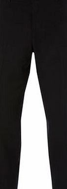 Bhs Mens Black Regular Fit Flat Front Trousers,