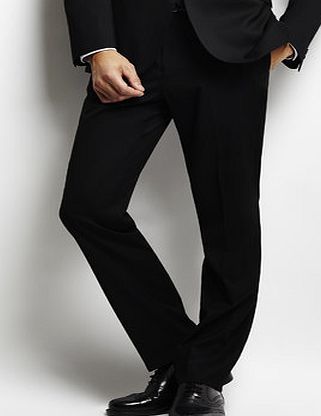 Bhs Mens Black Slim Fit Suit Trousers, Black